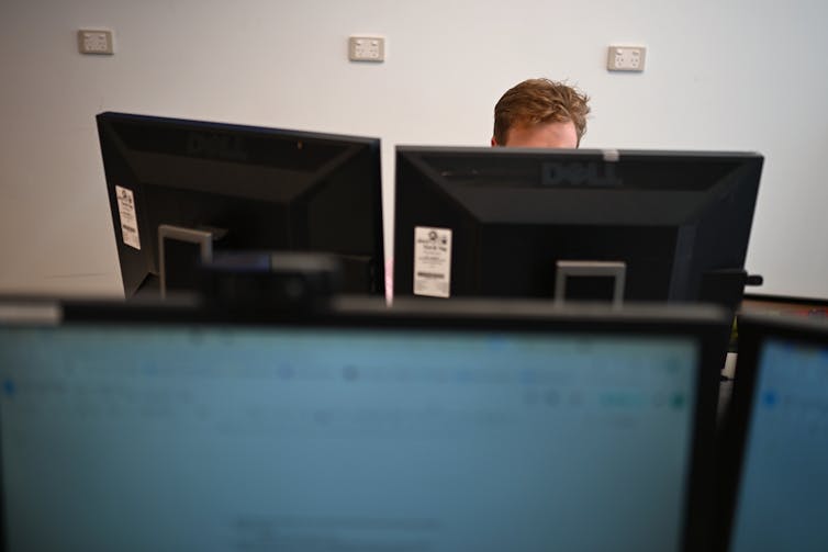 office worker at desk